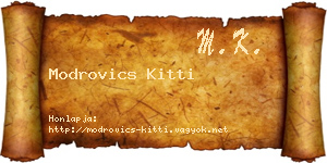 Modrovics Kitti névjegykártya